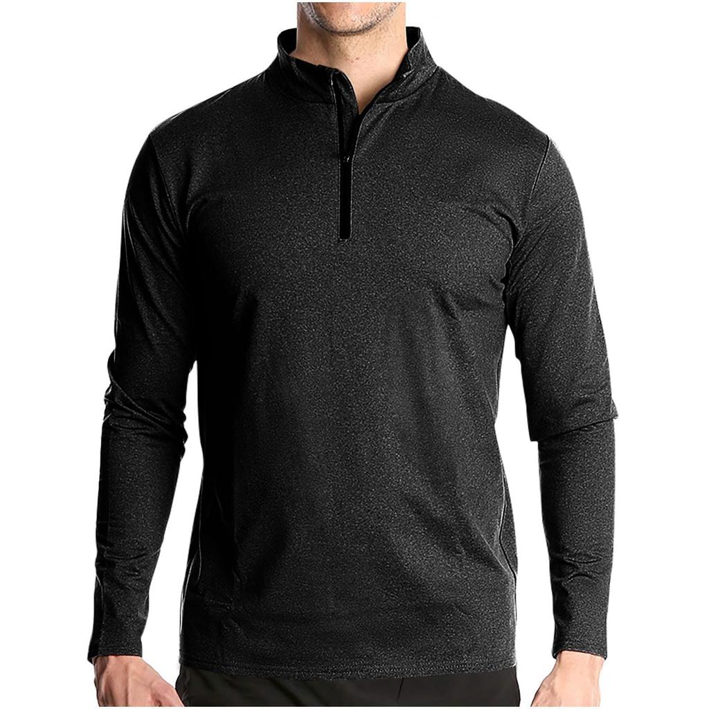 Men's Pullover Sweatshirts Stretch E Lined Long Sleeve Workout Golf Shirt