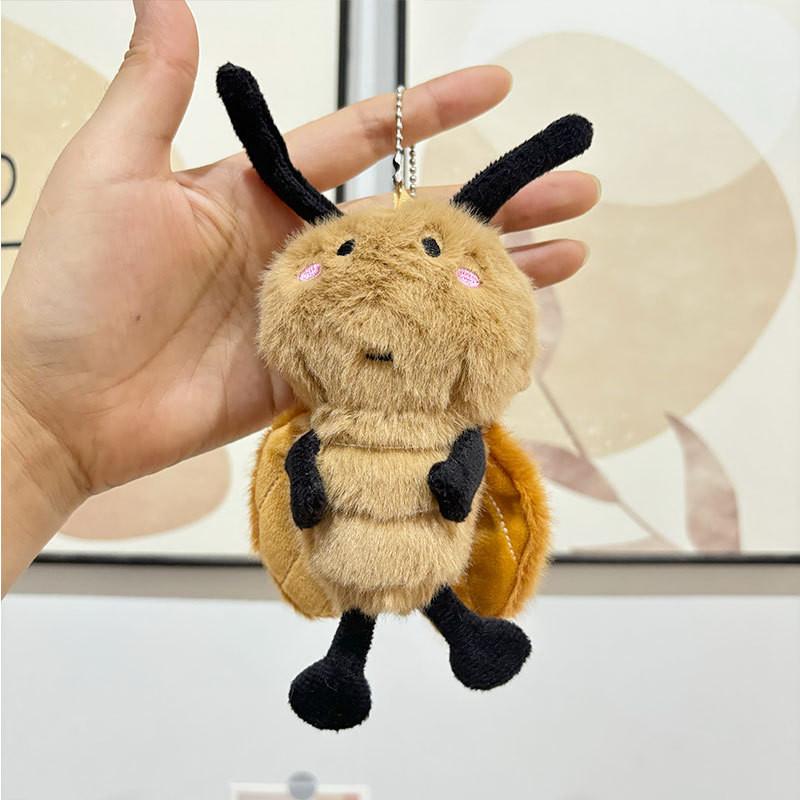 Creative Plush Cockroach Keychain Adorable 12cm Stuffed Insect Doll Bag Charm Gift