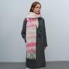 Maillard style new versatile warm thickened fringed plaid imitation cashmere scarf women's autumn and winter