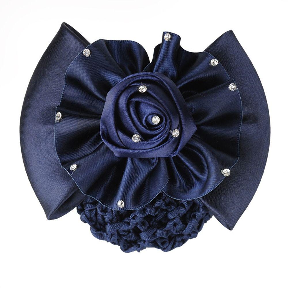 Accessory Lovely Headwear Cloth Girl Bun Cover Snood Spring Clip Ponytail Holder Women Hair Net