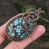 Tibetan Turquoise Gemstone Copper Wire Wrap Jewelry Pendant 2.96