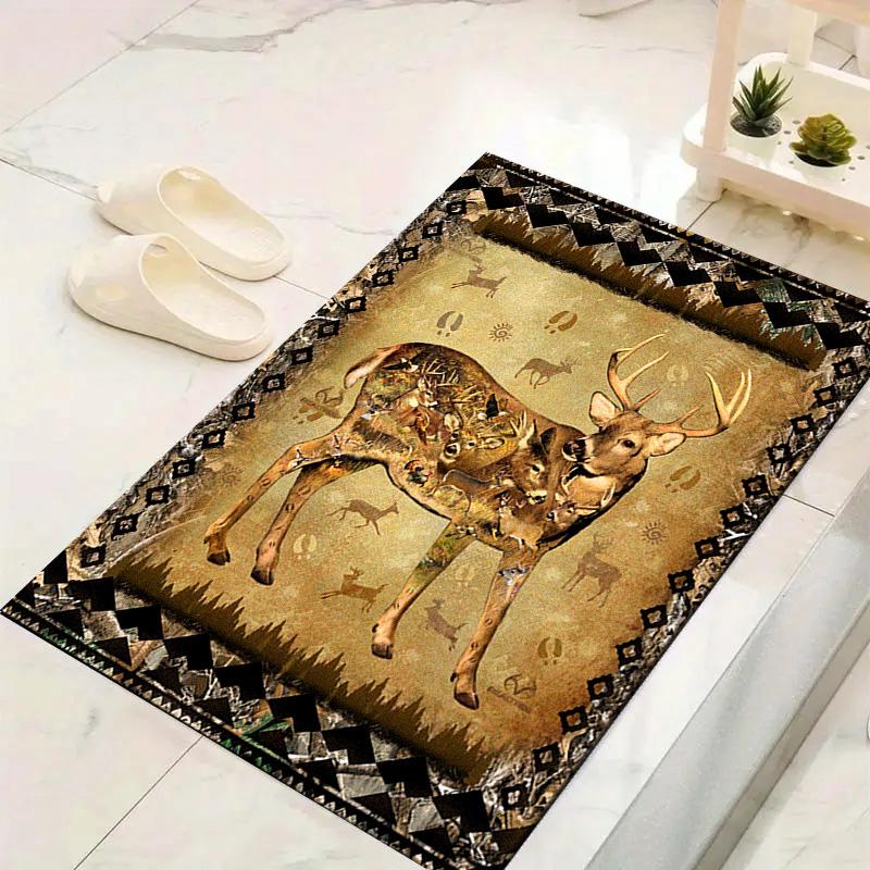 Deer Hunting Carpet Rug for Living Room Bedroom Home Sofa Decoration,Kids play Non-slip Floor Mat
