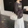 Small and Niche Wave Point Bucket Bag, Women's Western-style Crossbody Bag, Casual Hand-held Pleated Bag