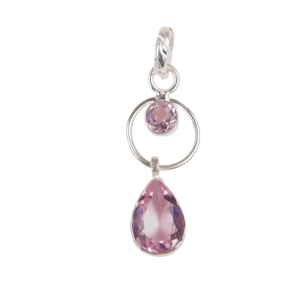 Morganite Gemstone 925 Sterling Silver Jewelry Handmade Women Gift Pendant 1.80" PP-10-11