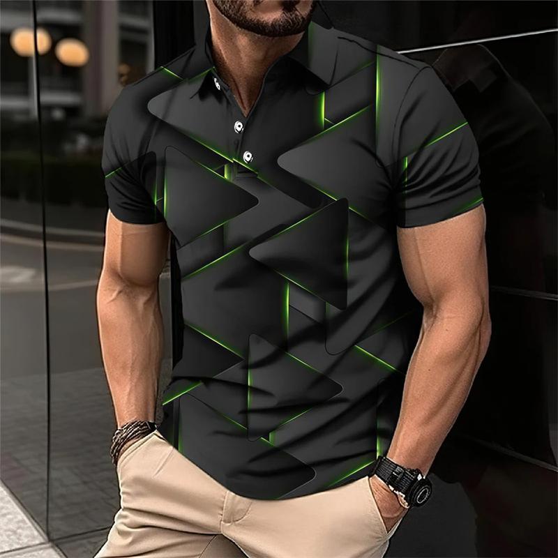 Cool Mecha 3D-tryckta kortärmade pikétröjor för män Kläder Tech-stil Kortärmad Mode Techwear Sport Muskel POLO-tröja