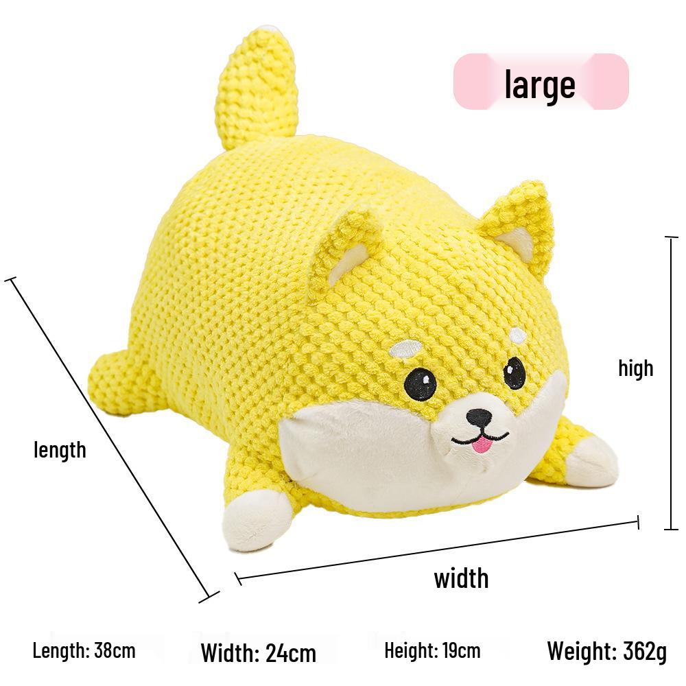 Peluche Bulldog Francese con Palla Squeaky e Giocattolo con Corda per Gatti e Gattini - Resistente al Morso, Design Cartoon Frutta