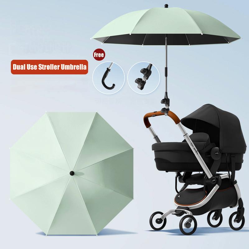 85cm Clip-on Uv Umbrella Baby Cart Parasol 2 in 1 Baby Stroller Umbrella for Sun Shade Rain-proof Baby Stroller Accessories Gift
