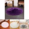 Faux Fur Rug With Machine Washable Circular Design For Bedroom And Living Room Decor