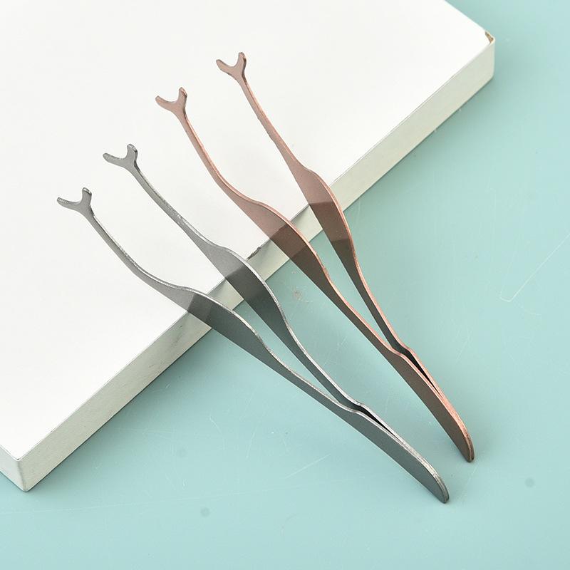 Aplikator i zalotka do sztucznych rzęs ze stali nierdzewnej