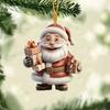 2/7 ks Vánoční Santa Claus Závěsná Dekorace Sváteční Párty Zimní Vánoční Strom 2D Plochá Akrylová Kreslená Závěsná Ozdoba Otec Vánoc