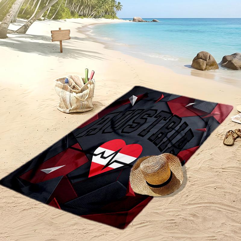 Österreich Fußball Druck Strandtuch Schnelltrocknend Super Saugfähig Weiches Badetuch zum Schwimmen Strand Reisen Fan Souvenir Geschenk