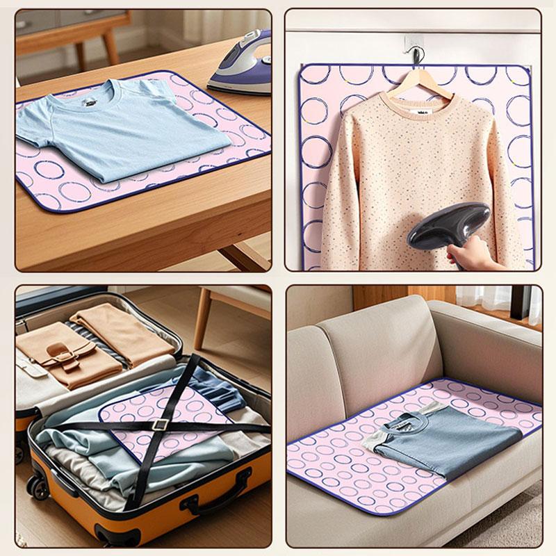 Soft Ironing Mat 6-Layer Thickened Non-slip Laying Ironing Board Protection Heatproof Pad Foldable Insulated for Travel Home