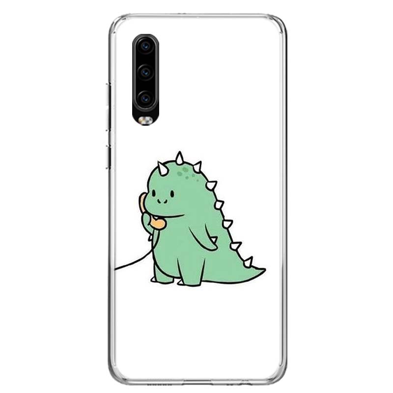 Cute Animal Dinosaur Baby Cover Phone Case For Huawei P30 P20 P10 P40 P50 Pro Mate 20 40 30 10 Lite Popular Fundas Art Gift