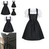 Costume Dirndl Bavarese Vintage con Vita Elastica e Maniche a Bolla per Occasioni Festive