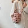 Summer New Bag Women's Texture Foreign Water Bucket Bag Woven Fashion Handbag Crossbody Bag Handbag Women