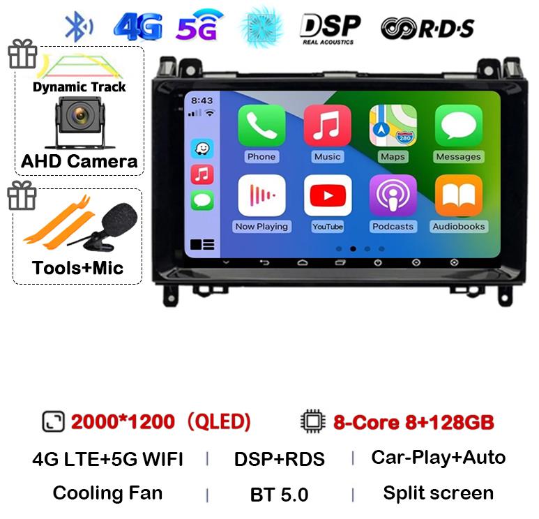 Android 14 Car Radio For Mercedes Benz B200 Sprinter W906 W639 AB Class W169 W245 Viano Vito Multimedia GPS Stereo Video Player