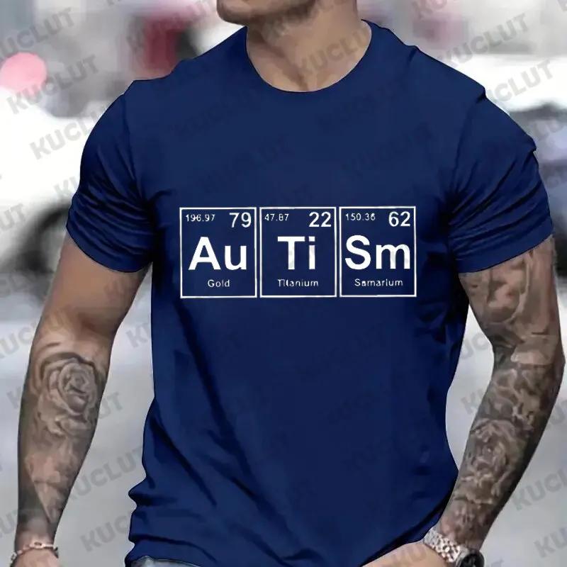 Pánské oblečení Povědomí o autismu Ležérní móda Móda Streetwear Povědomí o autismu Podpůrná trička Harajuku Y2k Grafické topy Pánské tričko