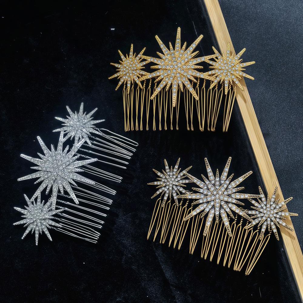 Kristall Stern Haarkamm Clips für Damen Mädchen Mode Metall Haar Seitenclip Pins Braut Haarspangen Hochzeits Haar Accessoires