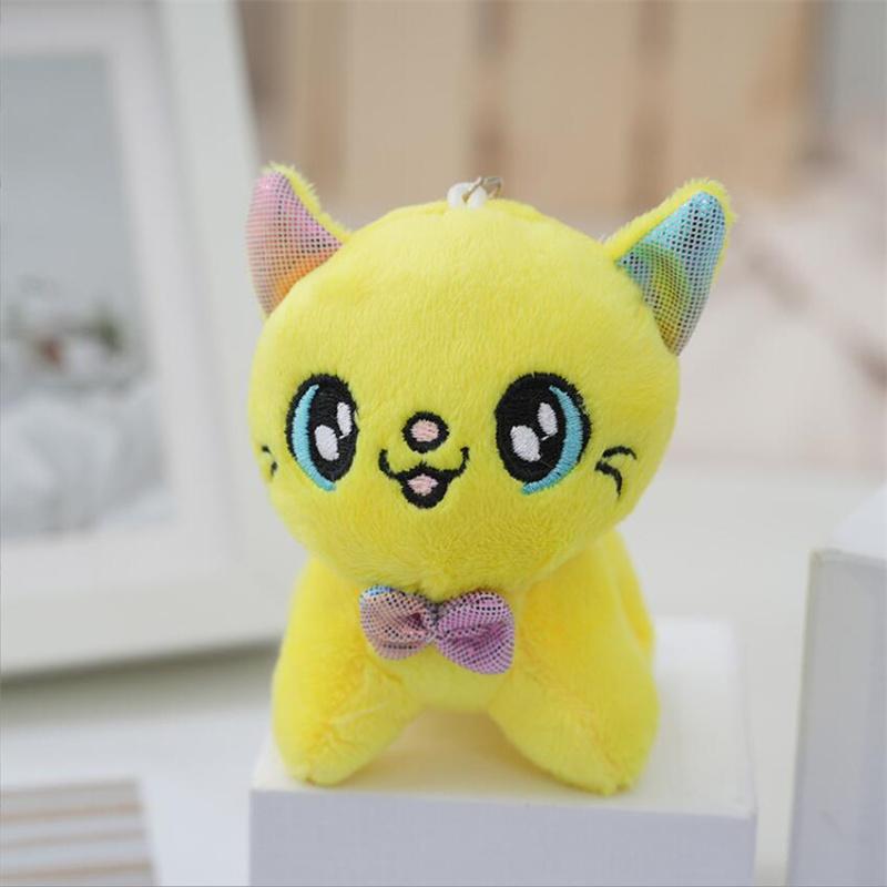 10cm  Plush Stuffed Toys Cute Cat Animals Car Room Decoration Keychain Bag Pendant Filling Toy Doll Christmas Gifts