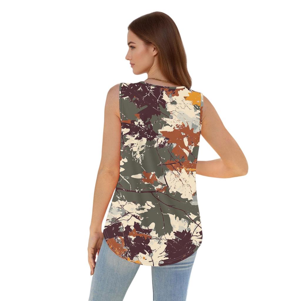 Womens Casual O Neck Loose Color Sleeveless Top T-shirt Summer Tank Tops For Women Tank Camisole Sleeveless Basic Tops