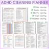 Adhd Cleaning Planner For Adults And Teens - Daily, Weekly & Monthly Cleaning Schedule & Checklist,Reusable Household Organizer