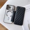 Applicable To iPhone17 Magnetic Mobile Phone Case Rhombus Flip Card Leather Case 17pro Electroplating 17 Anti-drop Protective Case