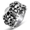 Titanium Steel Skull Ring Domineering Men's Ghost Head Ring Retro Jewelry