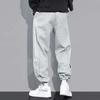 Seite-breasted Kordelzug Kordelzug Füße Grau Student Jogginghose Männlich Lose Wilde Jugend Casual Sommer Dünne Abschnitt
