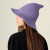 Halloween Witch Hat Elastic Material Unisex Solid Color Sun Foldable Carnival Masquerade Cosplay Performance Wizard H