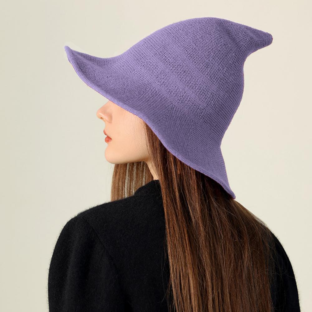 Halloween Witch Hat Elastic Material Unisex Solid Color Sun Foldable Carnival Masquerade Cosplay Performance Wizard H