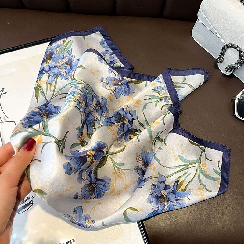 New 100% Natural Real Silk Scarf Women Bandana Square Scarves Wrap Kerchief Mulberry Spring Fashion Luxury High Quality Hijab