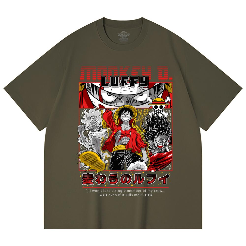 230 Gsm 100% Cotton One Piece V16 Luffy Print Unisex Heavy Cotton T Shirt