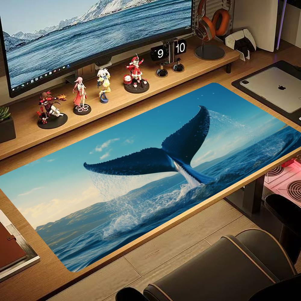 Whale Tail Mouse Pad Computer Accessories Office Game XXL Table Mats Rubber Antislip Gaming Keyboard Mousepads Desk Pads