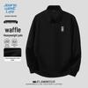 JEANSWEST LIFE Men's Heavy Waffle Knit Long-Sleeve Polo Shirt