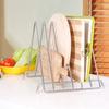 Durable Stainless Steel Cutting Board Rack Rust-Proof 6 Grids Drainage Stand Non-slip Wear-Resistant Storage Rack