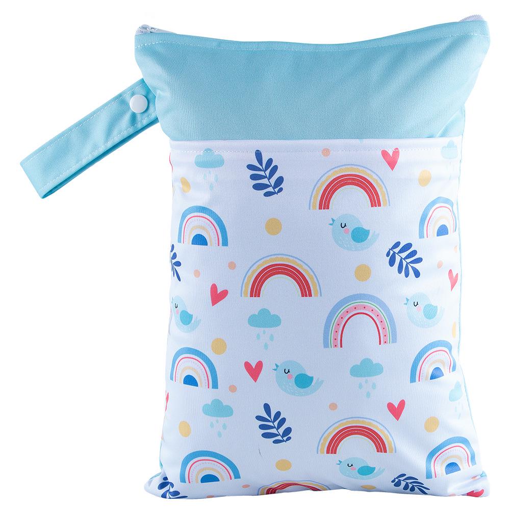 Waterproof Diaper Bag with Dual Pocket & Wet/Dry Separation, 25x35cm