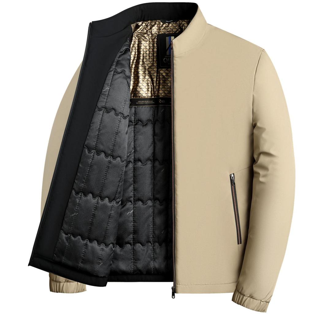 Men's Plus Velvet Thick Cotton Jacket for Autumn/Winter – Middle-aged & Elderly