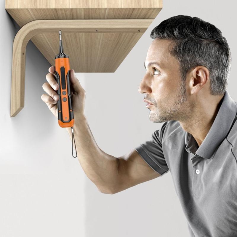 Portable Wireless Electric Screwdriver with Reversible Function Multiple Bit Ergonomic Design Charging Lithium Batteries