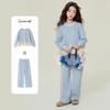 Girls' Sweet Mesh Panel Sweatshirt & Jogger Set