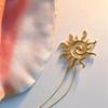 Personality Retro Gold Color Lava Conch Sun Pendant Snake Bone Chain Necklace for Women Summer Beach Fashion Jewelry Accessories