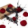 1 Set Dark Gothic Masquerade Mask Red Rose Gothic Choker Necklace  Halloween Party