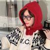 Coldproof Knitted Balaclava Hat Keep Warm Pullover Cap Sweet Neck Collar Beanies Cap  Winter