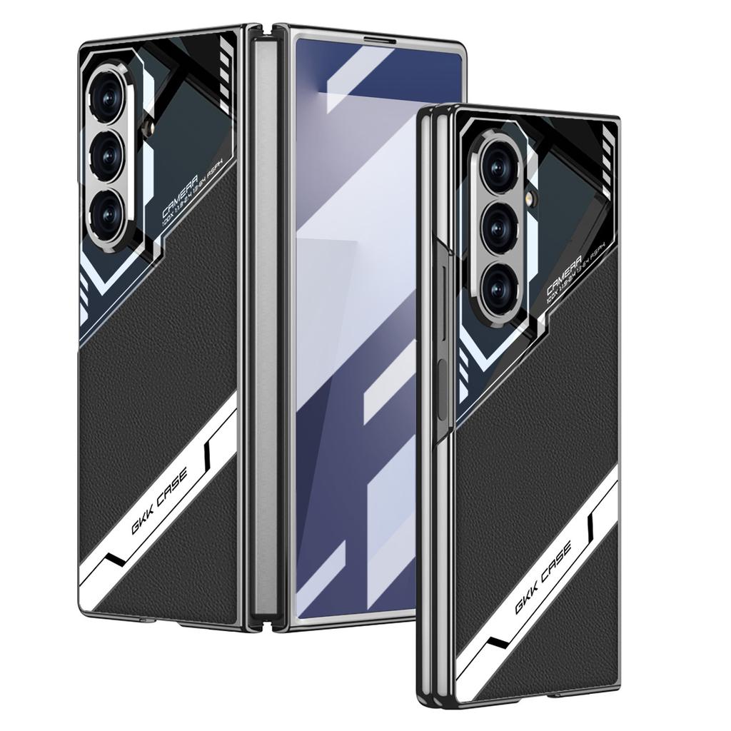 Samsung Z Fold7 Mobile Phone Case E sports Plain Leather Wind Fold7 Shell Film Integrated Ultra Thin Plain Leather Shell Protective Case