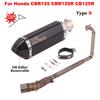 Slip On For Honda CBR125 CBR125R CB125R CBR 125 Motorcycle Exhaust System Front Link Pipe Muffler Escape Removable DB Killer