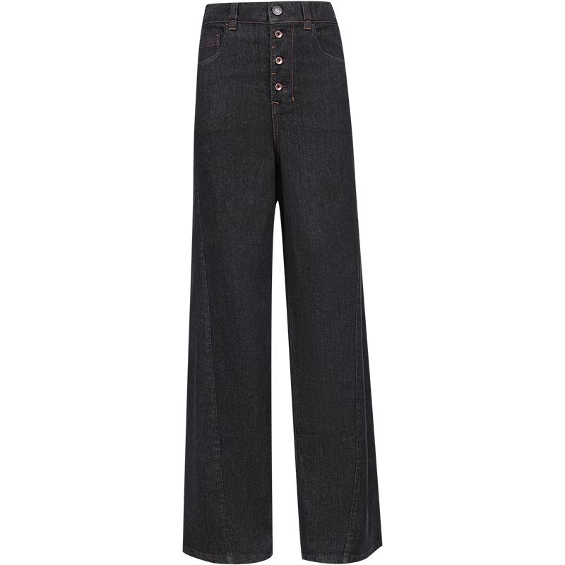 

ONLY Women s 4-Button High-Waist Wide-Leg Distressed Jeans M Standard Length