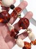Winter Trendy Resin Irregular Geometric Beaded Necklaces for Women Exaggerated Acrylic Amber Beige Choker Retro Jewelry Gift