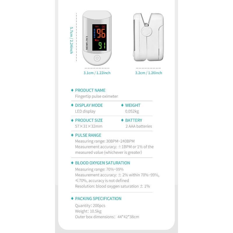 1PC English Version P08 Blood Oxygen FDA Instrument Home Fingertip Finger Clip Pulse Heart Rate Blood Pressure Saturation Portable Home