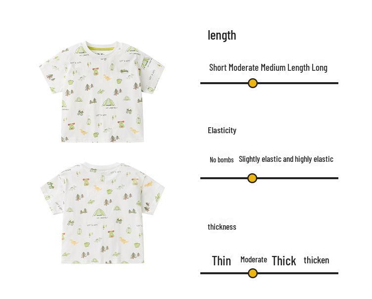 Boys' Cotton Short-Sleeve Summer T-Shirt - Lightweight Children's Top