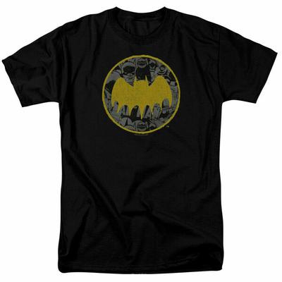 Batman Vintage Symbol Koláž Tričko Licencované Komiksové Tričko Černé