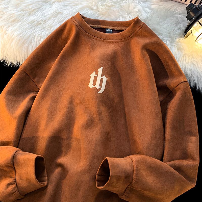 

Мужской свитер Весна и Осень Новый Модный Бренд Свободный Ретро Свитер с Круглым Вырезом 3XL